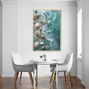 Amazon.co.jp: 絵画 ビーチの美しい貝殻インテリア 絵画 静物の